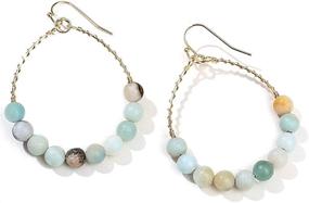 img 4 attached to Natural Multicolor Beaded Earrings Amazonite