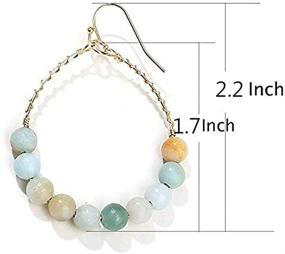 img 1 attached to Natural Multicolor Beaded Earrings Amazonite