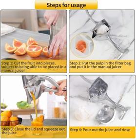 img 1 attached to 🍋 ALEEHAI Manual Fruit Juicer Lemon Squeezer, Aluminum Alloy Hand Squeezer, Effortless Heavy-Duty Lemon Citrus Press Juice Extractor, Silver