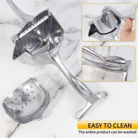 img 2 attached to 🍋 ALEEHAI Manual Fruit Juicer Lemon Squeezer, Aluminum Alloy Hand Squeezer, Effortless Heavy-Duty Lemon Citrus Press Juice Extractor, Silver