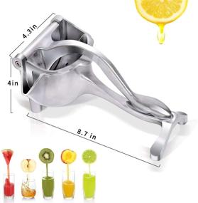 img 3 attached to 🍋 ALEEHAI Manual Fruit Juicer Lemon Squeezer, Aluminum Alloy Hand Squeezer, Effortless Heavy-Duty Lemon Citrus Press Juice Extractor, Silver