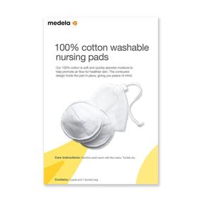 img 1 attached to 🤱 Medela 100% Cotton Washable Nursing Pads, Reusable Breast Pads - 4 Pack with Contoured Shape, Easy Washing with Laundry Bag - Ideal for Breastfeeding