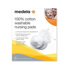 img 2 attached to 🤱 Medela 100% Cotton Washable Nursing Pads, Reusable Breast Pads - 4 Pack with Contoured Shape, Easy Washing with Laundry Bag - Ideal for Breastfeeding