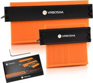 📏 adjustable contour gauge duplicator - vrbosha 2 pack, widen shape duplication gauge tool with lock, 5’’ and 10’’ sizes, ideal for diy handyman, woodworking templates, tiles and laminate (orange) logo