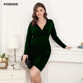 img 1 attached to POSESHE Womens Winter Dresses Bodycon Women's Clothing