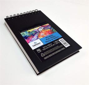 img 1 attached to Книга Canson Mix Media Art - тяжелая французская бумага, двусторонняя с тонким и средним текстурой, крепление по боковой проволоке, 138 фунтов, 5.5 х 8.5 дюйма, 40 листов