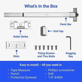 img 1 attached to 🚪 FS-750 Series Panic Bar Exit Device - Premium Aluminium Silver Finish - Hassle-free Fitting Instructions Included