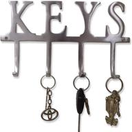 🔑 versatile key organizer - omega m1 key holder with 4 hooks - wall mounted solid brass key rack - includes matching screws (satin chrome finish) логотип