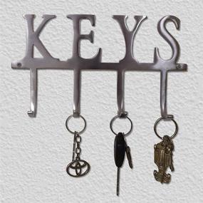 img 2 attached to 🔑 Versatile Key Organizer - Omega M1 Key Holder with 4 Hooks - Wall Mounted Solid Brass Key Rack - Includes Matching Screws (Satin Chrome Finish)