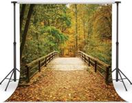 lywygg 10x10ft fall photography backdrop - vibrant autumn scenery with deciduous bridge, trees & yellow leaves - vinyl studio background for captivating photo shoots - studio props cp-62 logo