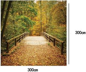 img 2 attached to LYWYGG 10x10ft Fall Photography Backdrop - Vibrant Autumn Scenery with Deciduous Bridge, Trees & Yellow Leaves - Vinyl Studio Background for Captivating Photo Shoots - Studio Props CP-62