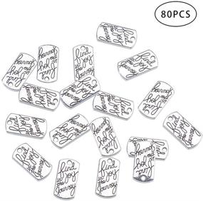 img 2 attached to 📿 Inspiring Word Charms Connector Set - 80pcs Antique Silver Message Charms for DIY Jewelry Making, Embrace Joy Along Your Journey - by PH PandaHall