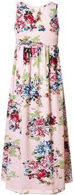 img 3 attached to Chic and Convenient: Jxstar Girls Maxi Dresses with Pockets – Black/Floral Delights!