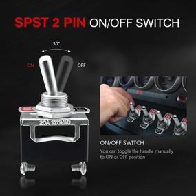 img 3 attached to 🔘 MICTUNING 6 Pack Heavy Duty Metal Bat Toggle Switch 15A 250V 20A 125V SPST 2 Pin On-Off Switch with Waterproof Boot Cap for Car Auto Boat