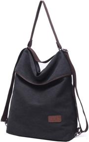img 3 attached to 👜 Versatile Women's Canvas Shoulder Bag Backpack - Ideal for Work, Travel, and Daily Use