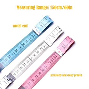 img 3 attached to 📏 AXEN 6 Pack Soft Measuring Tape: Double Scale Body Sewing Flexible Ruler for Sewing, Tailoring, Weight Loss & Medical Body Measurements | 300cm/120in Length | 3 Colors