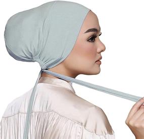 img 2 attached to 🏻 Premium Tie-Back Closure Women's Under Scarf Hat Hijab Cap- Enhance Your Muslim Islamic Attire