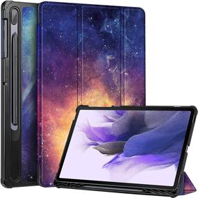 img 4 attached to 📱 Fintie Slim Case for Samsung Galaxy Tab S7 FE 12.4 inch 2021 (SM-T730/T733/T736/T738) & Galaxy Tab S7 Plus 2020, Ultra Thin Lightweight Tri-Fold Stand Cover with Auto Wake/Sleep, Galaxy