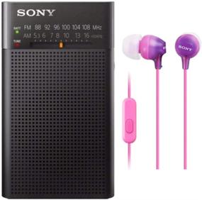 img 3 attached to 📻 Sony ICFP26 Portable AM/FM Radio with Colorful In-Ear Earbud Headphones Bundle - Includes 2 Items