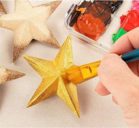 img 2 attached to Versatile 12-Piece Wooden Stars for Crafts: Star Cutouts (3 x 3 x 1 in)