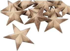 img 4 attached to Versatile 12-Piece Wooden Stars for Crafts: Star Cutouts (3 x 3 x 1 in)