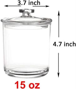 img 2 attached to 💡 Youngever 15 oz Clear Plastic Apothecary Jars (2 Pack) - Qtip Holder, Cotton Swab Holder - Bathroom Vanity Organizer for Cotton Balls, Qtips, Swabs