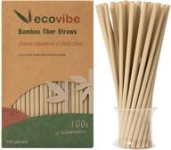 🌿 100 pcs ecovibe bamboo fiber disposable straws - biodegradable & eco-friendly logo