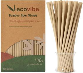 img 4 attached to 🌿 100 Pcs Ecovibe Bamboo Fiber Disposable Straws - Biodegradable & Eco-friendly