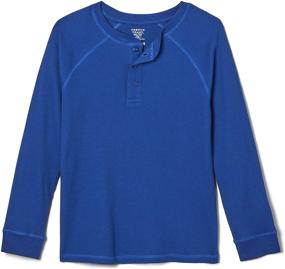 img 1 attached to 👕 Cozy and Stylish: French Toast Boys' Long Sleeve Thermal Raglan Henley T-Shirt Tee