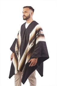 img 2 attached to 🧥 Warm, Heavy & Thick: Discover Raymis 100% Alpaca Men's V-Neck Poncho