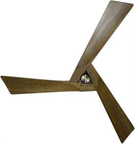 img 1 attached to 🌀 Goozegg 52-Inch Outdoor Ceiling Fan – Brushed Nickel Finish, 3 Aged Wood Blades, Energy Efficient DC Motor, Remote Control (No Light)