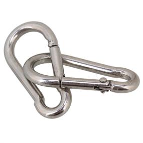 img 3 attached to 🔗 Versatile Stainless Steel Carabiner with Built-in Spring Mechanism