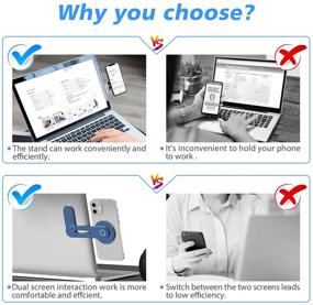 img 1 attached to 📱 Магнитный держатель телефона CloudValley для ноутбука - регулируемое боковое крепление для iPhone 13 Series/iPhone 12 Pro Max - тонкая портативная подставка для расширения компьютера