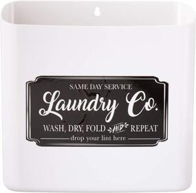 img 4 attached to 🗑️ Lint Bin Trash Can for Farmhouse Laundry Room Decor - Includes Wall or Magnetic Mount Accessories and Sign