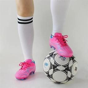 img 3 attached to Hawkwell Athletic Outdoor Soccer Shoes for Toddler Girls - Perfect for Athletic Activities