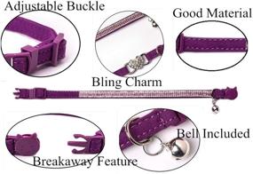 img 3 attached to 🐱 Purrfectly Glamorous 2-Pack Purple Kitten Collars with Bell – BoomBone Rhinestone Cat Breakaway Collar