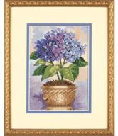 🌸 hydrangea in bloom - dimensions gold collection cross stitch kit, 18 count ivory aida, 5'' x 7'' logo