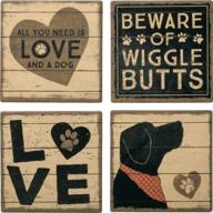 🐾 primitives by kathy 39365 stoneware coasters: love and a dog - stylish protection for your surfaces logo