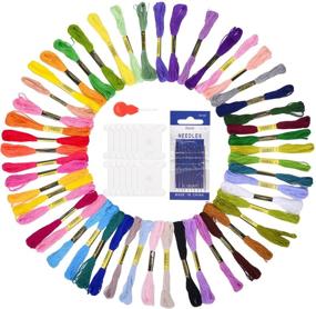 img 4 attached to 🧵 55 Skeins of Embroidery Thread for Friendship Bracelets, Cross Stitch & Colorful Yarn - Includes Needle Tools