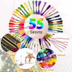 img 3 attached to 🧵 55 Skeins of Embroidery Thread for Friendship Bracelets, Cross Stitch & Colorful Yarn - Includes Needle Tools