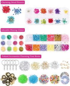 img 1 attached to 🎨 Resin Craft Supplies Kit - Sntieecr Resin Accessories with Dried Flowers, Glitter, Foil Flakes, and Epoxy Resin Fillers for Jewelry Making, Nail Art, and Decorations