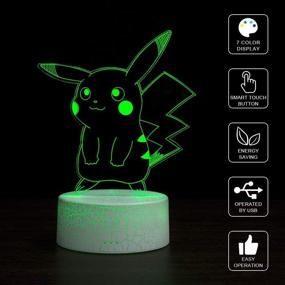 img 2 attached to 🦁 3D Animal Lights Night Lamp, USB Powered LED Desk Lamp with Touch Switch, Auto Gradual Changing 7 Colors, Ideal for Kids Gifts and Home Decoration