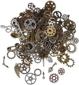 img 3 attached to 🔩 BIHRTC 200g Assorted Mixed Color Steampunk Gear DIY Metal Cog Wheel Skull Pendant for Craft Jewelry Making