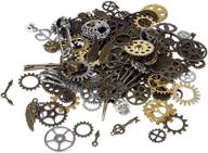 🔩 bihrtc 200g assorted mixed color steampunk gear diy metal cog wheel skull pendant for craft jewelry making logo