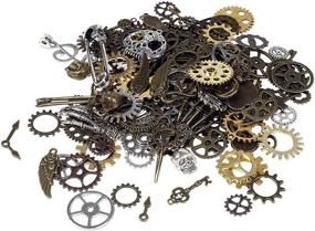 img 4 attached to 🔩 BIHRTC 200g Assorted Mixed Color Steampunk Gear DIY Metal Cog Wheel Skull Pendant for Craft Jewelry Making