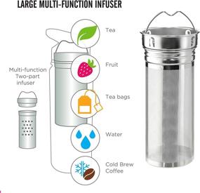 img 2 attached to 🍵 GROSCHE Chicago Steel Infuser Bottle, Tea Infuser Flask (Mountain Blue), Infusion Water Bottle, 16 fl oz Stainless Steel Tumbler – Cold Brew Maker