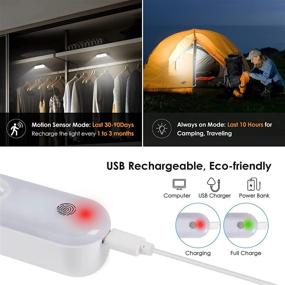 img 3 attached to 🔦 CT CAPETRONIX 20 LED Dimmable Motion Sensor Light with Touch Control - Rechargeable Closet Lights for Cabinets, Wardrobes, Kitchens, Bedrooms - Under Cabinet Lighting