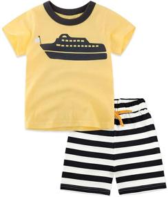 img 4 attached to 👦 SUNFEID Toddler Shorts: Stylish Cotton Clothes for Boys' Clothing and Clothing Sets