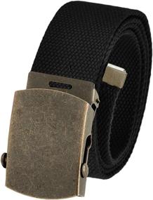 img 3 attached to 🎩 Canvas Men's Accessories with Antique Belt Slider Buckle