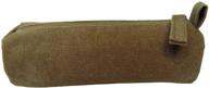 🎒 enyuwlcm heavy canvas portable pencil case & medicine bag: compact, durable zipper, 1 pack khaki logo
